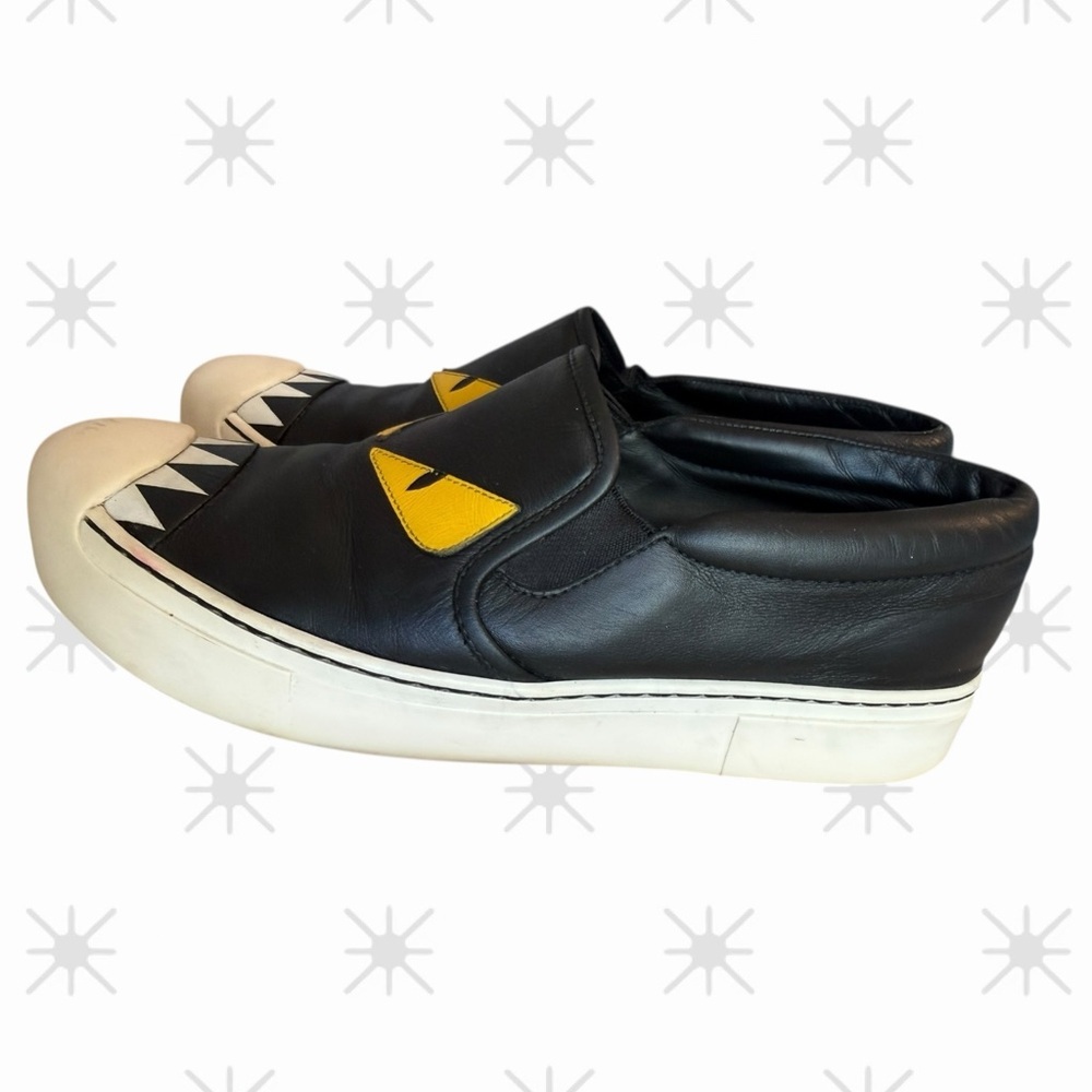 Fendi Black and Yellow Monster Slip-On Shoes - Picture 3 of 6